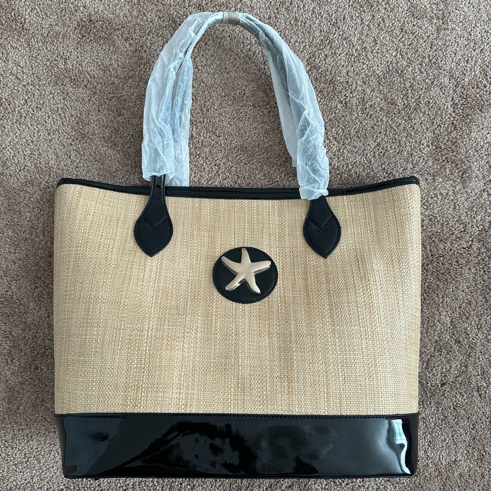 NEW Magid Paper Straw Starfish Summer Tote Bag